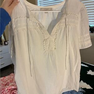 LOFT Women's White Lace Cute Top